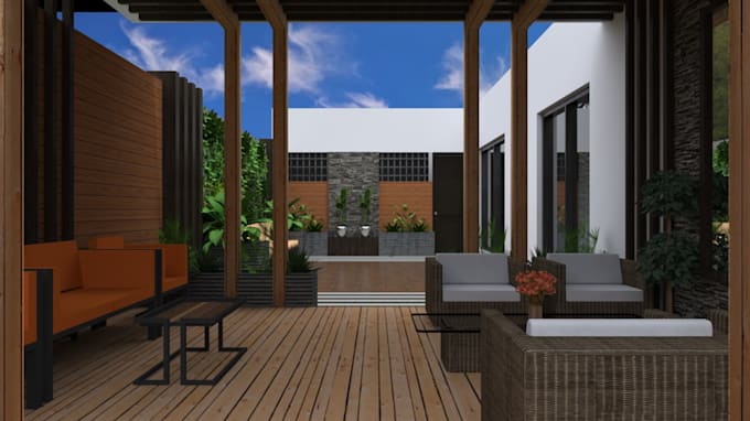 design your backyard, pool ,patio,terrace 3d realistic landscape