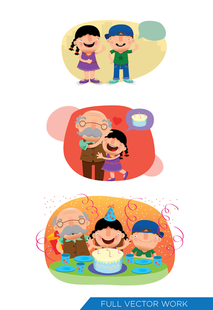 create beautiful vector illustration for a kids book
