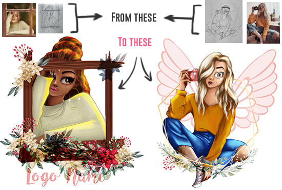 do a cute digital painting for your special one