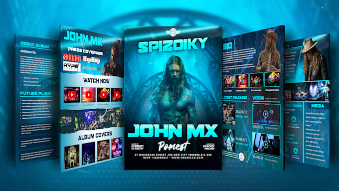 create stylish electronic press kit, media kit, epk