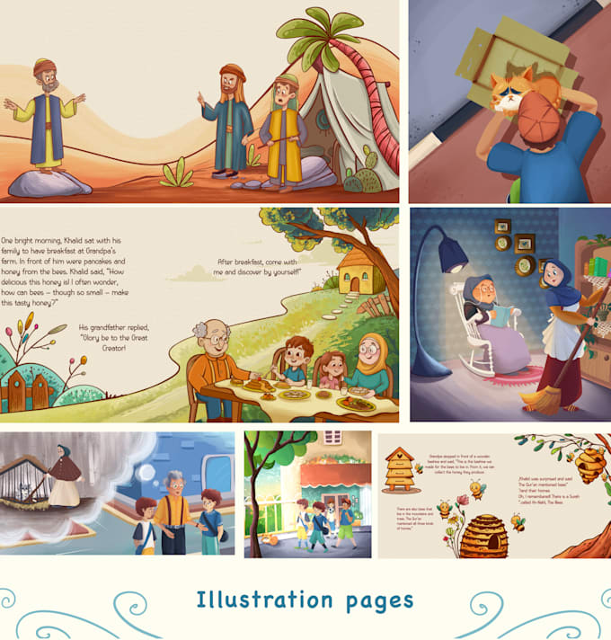 do professional children book pages, covers and characters