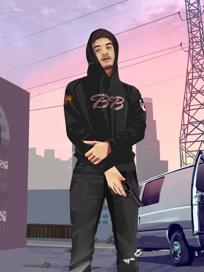 draw gta style potrait realistic