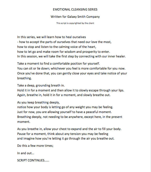 write scripts for guided meditations mindfulness breathwork
