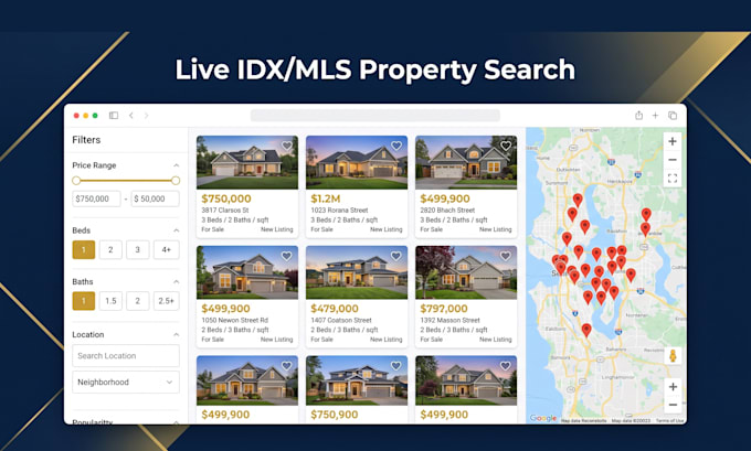 build real estate idx mls website for realtors and investors