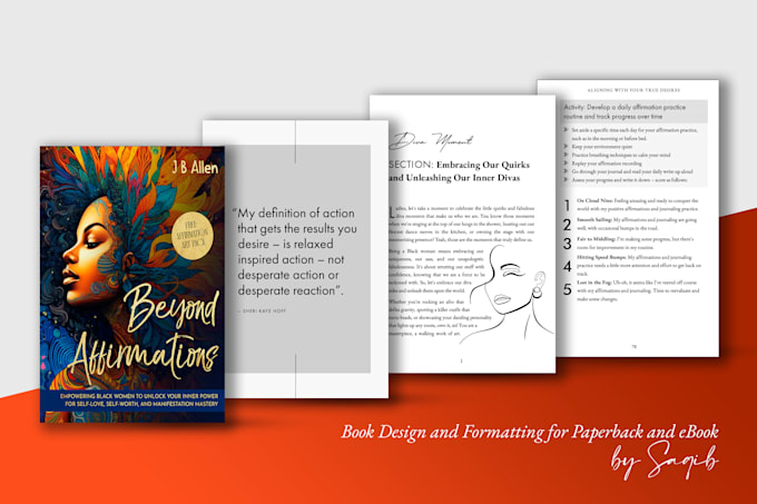 do book layout design for KDP, ingramspark paperback, ebook and hardcover