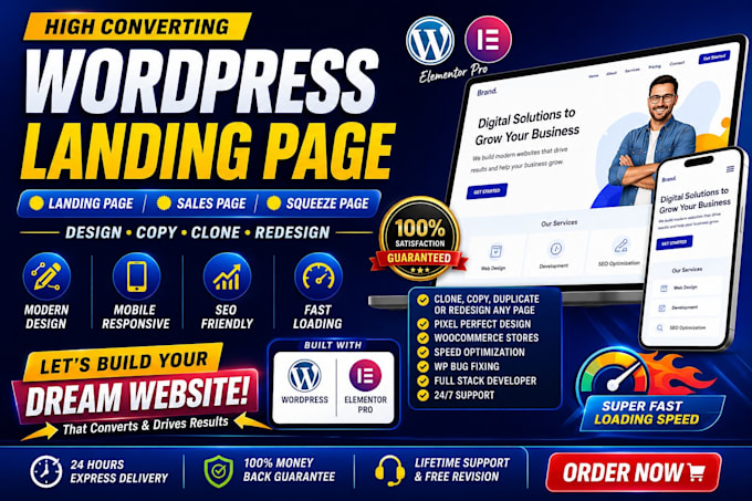 design a copy, clone, or duplicate landing page webflow and wordpress website