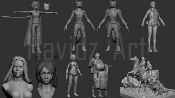 3d model or sculpt characters for statue, animation or games