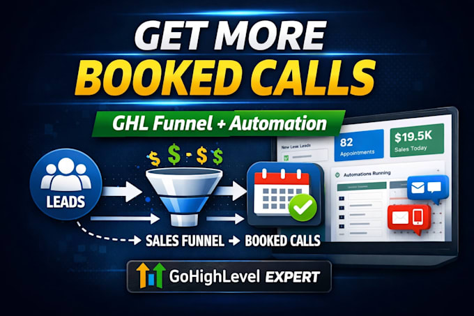 build gohighlevel sales funnel to generate leads and booked calls