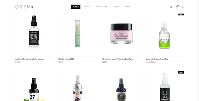 create and design a cosmetic responsive online store