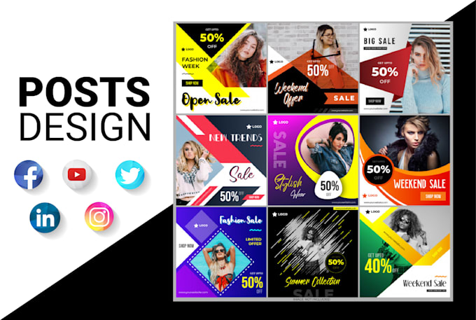 do creative social media graphics, social media post  and ads