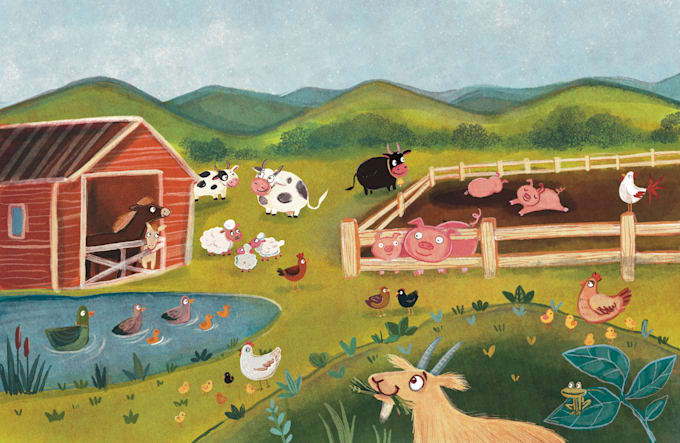 do cute animal illustration watercolor style