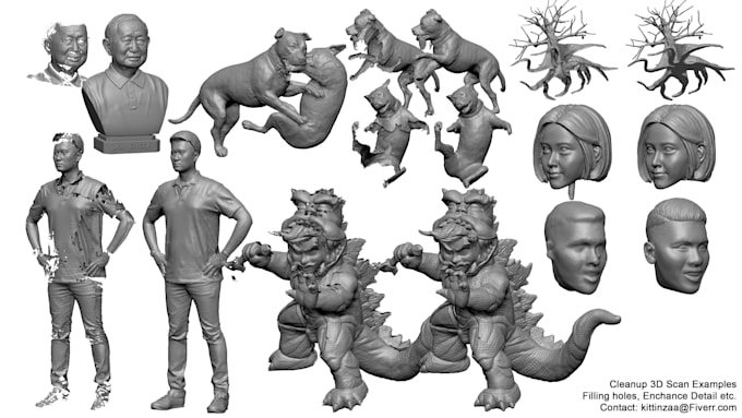 cleanup, refine 3d scan file for 3d print