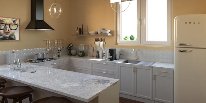 create realistic 3d rendering for interiors