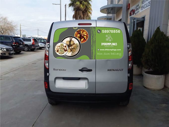 design vehicle wraps, window vinyl decals, car door magnets, and stickers