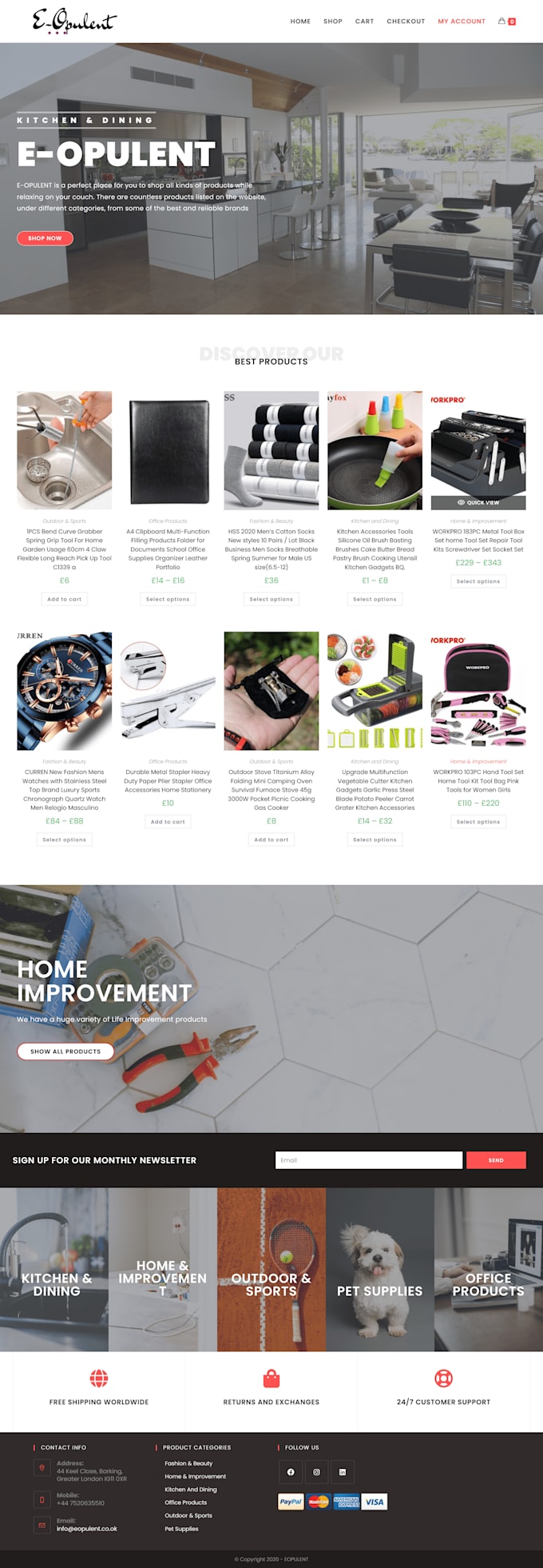 built a wordpress ecommerce website online store
