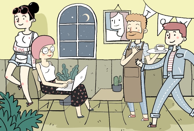 make cartoon children book illustration