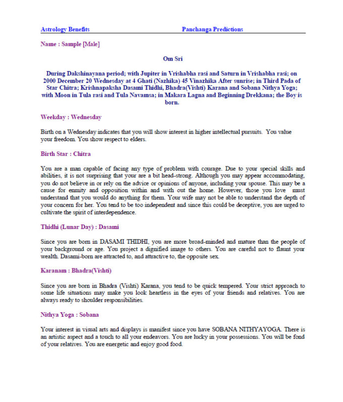 Do your detailed birth chart astrology reading by Ravikumar83 ...