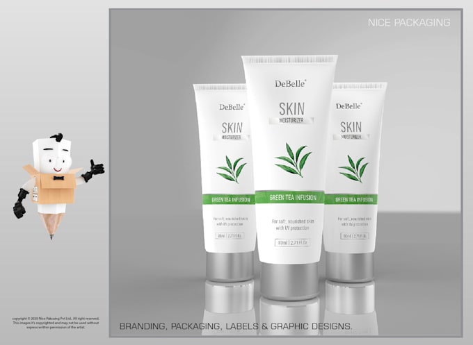 packaging box, label and dieline design