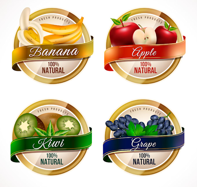 make a vintage organic food labels collection logo for you