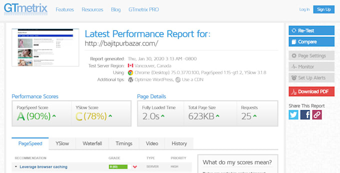 do speed up your wordpress website with gtmetrix