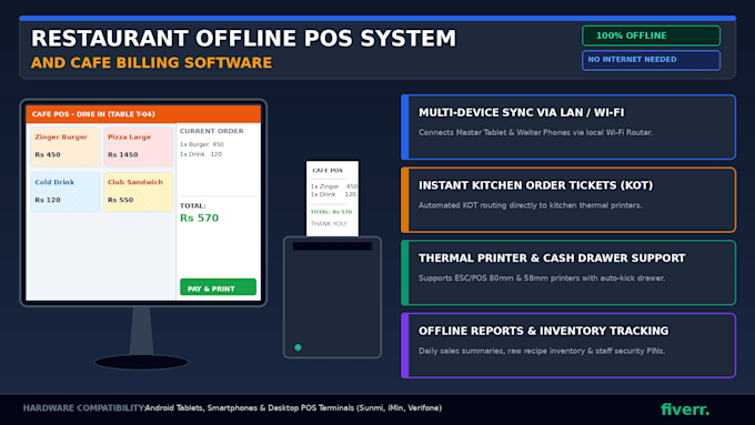 provide multi device offline android pos for restaurant