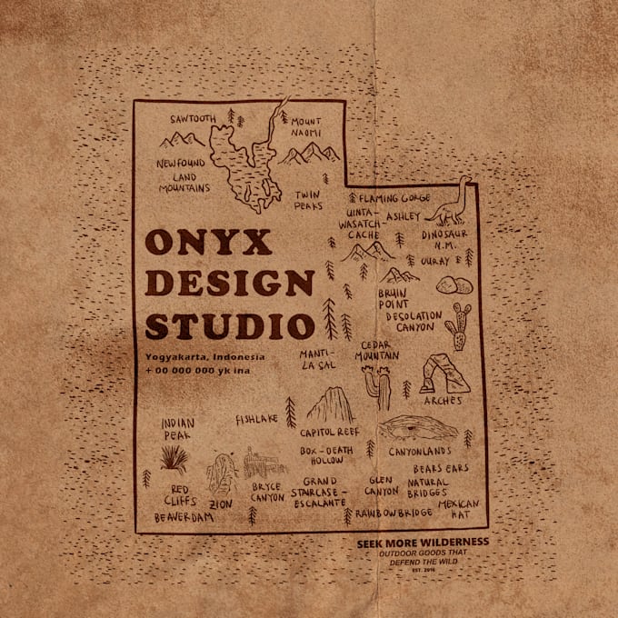 create hand drawn vintage map design