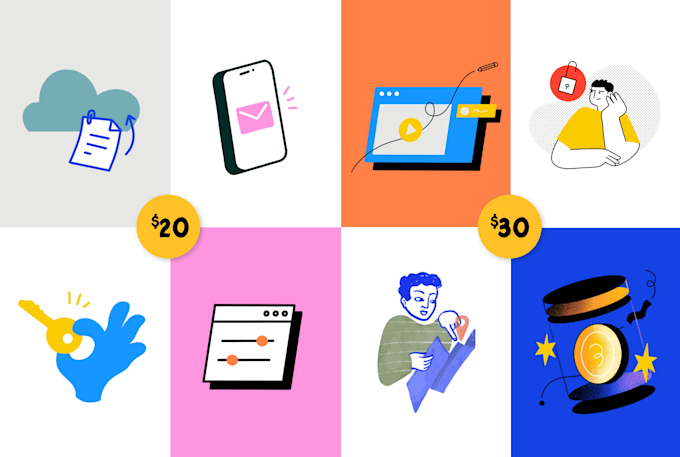 make flat vector line art illustration for website and apps
