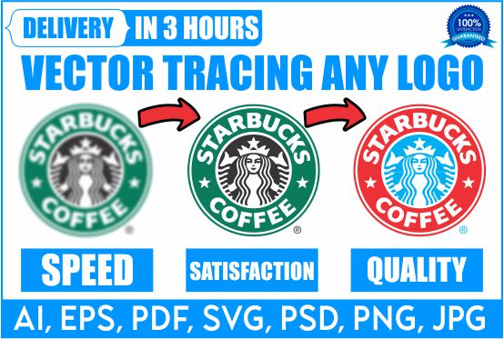 redraw vector trace your logo or image manually professionally tracing