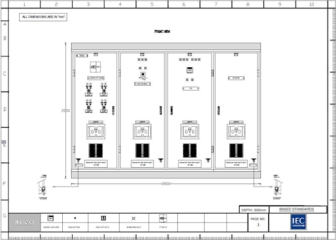 draw electrical shop drawings for all type of lv switchgear