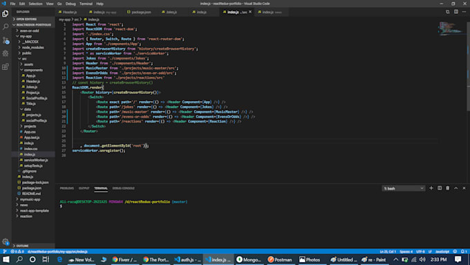 be front end web developer in react js web application