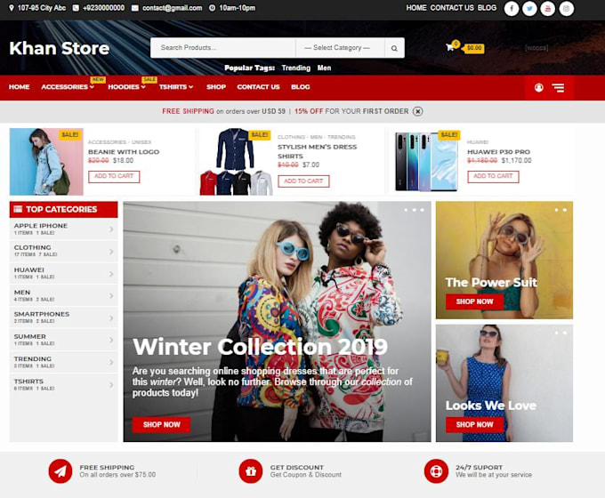 create ecommerce or landing page store wordpress website