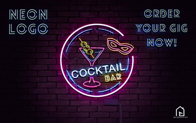 create attractive neon effect logo and neon outline outfit