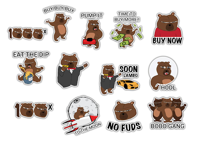 draw modern telegram stickers for your crypto