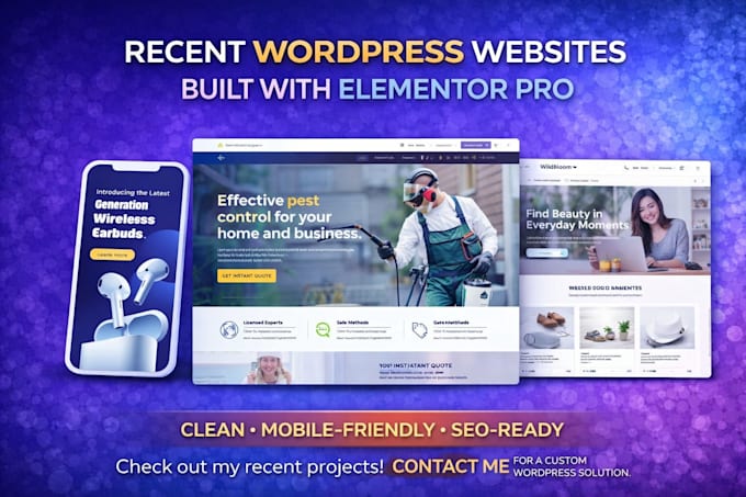 design wordpress website with elementor pro, SEO and mobile friendly