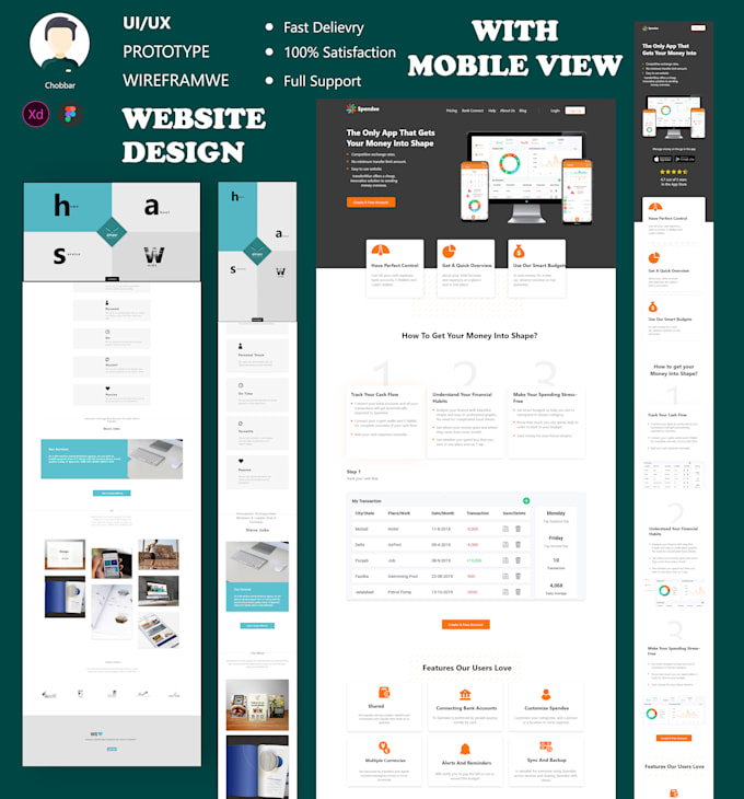 design awesome website or unique landing page and mobile view