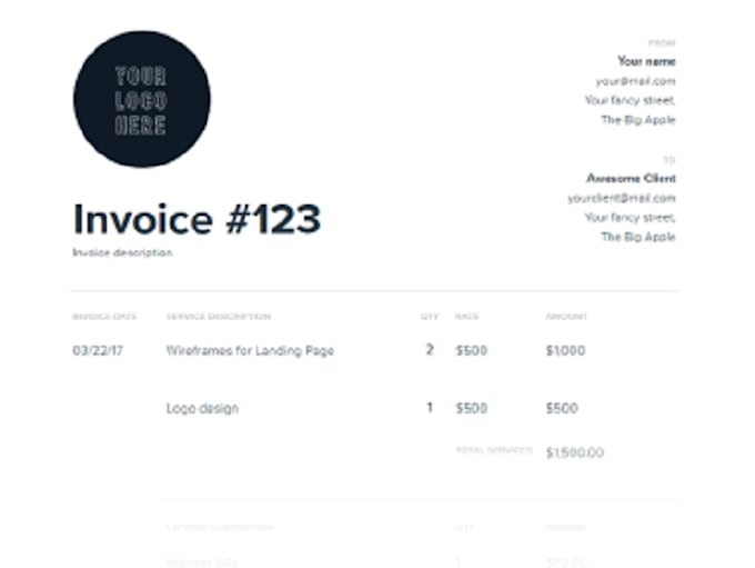 create invoice format for your business