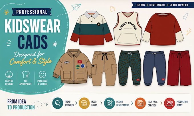 design a professional kidswear fashion collection