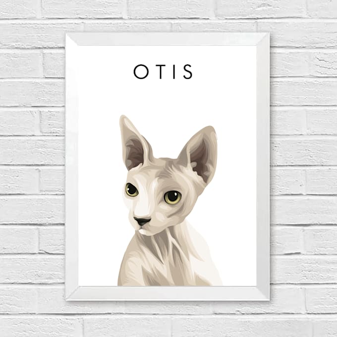 draw minimalist vector pet,dog,cat potraits