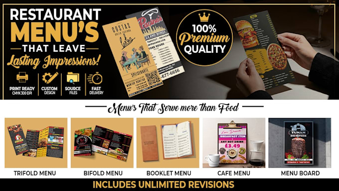 design modern and professional restaurant menu design