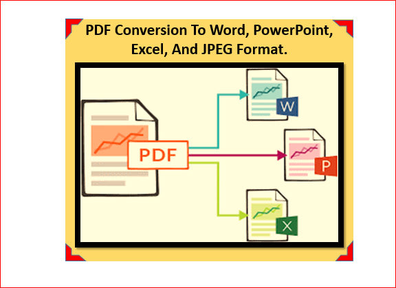 do pdf conversion to word, excel, jpeg and file conversion
