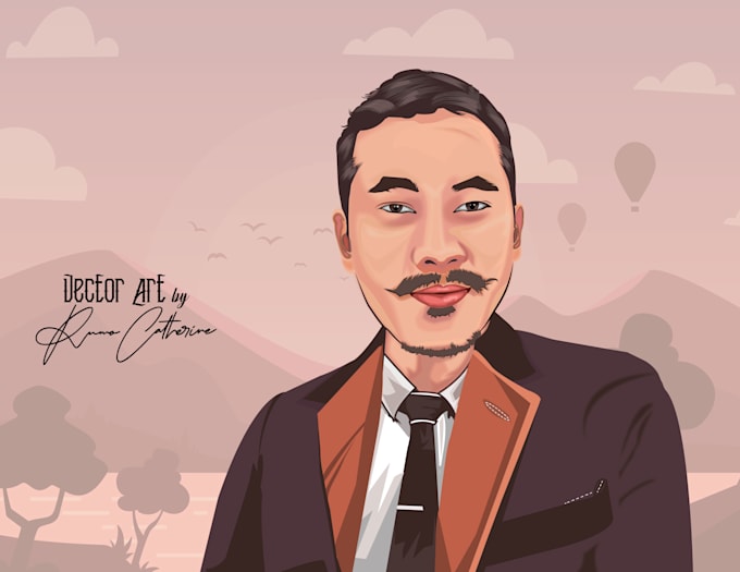 create an excellent vector portrait or cartoon caricature of you