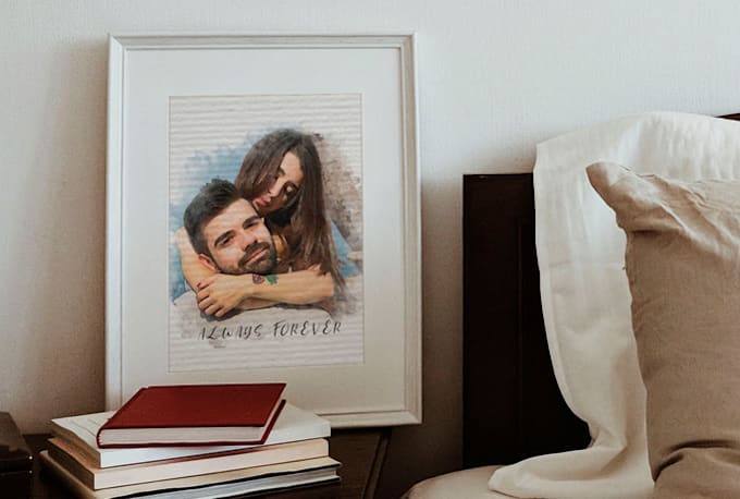 create amazing digital watercolor portraits for you