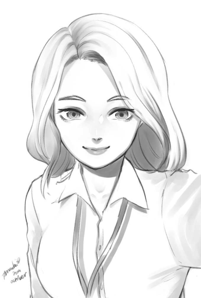 Draw you in anime sketch style by Azaellum | Fiverr