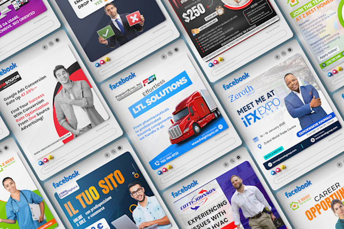 create social media post designs for facebook, instagram and linkedin ads