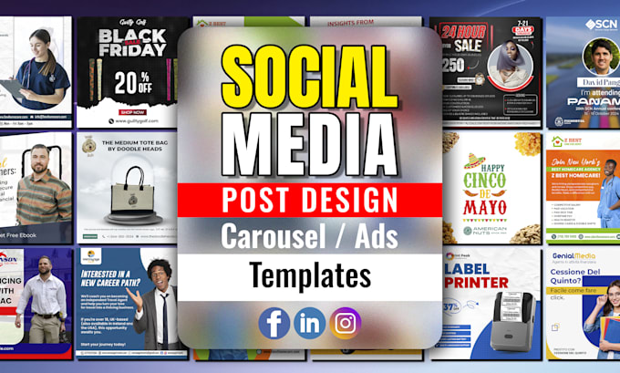 create social media post design for facebook, instagram, and linkedin carousel