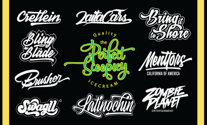 Design custom calligraphy, hand lettering, typography logo with shade style  by Aqsajani1