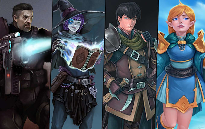 draw fantasy character, illustration and concept art