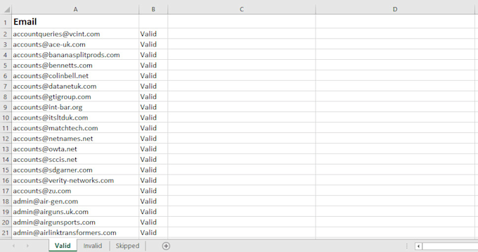 do email validation, email list cleaning up to 1 million