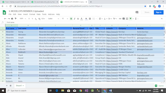 do excel data entry job, email find, linkedin research, data entry typing work