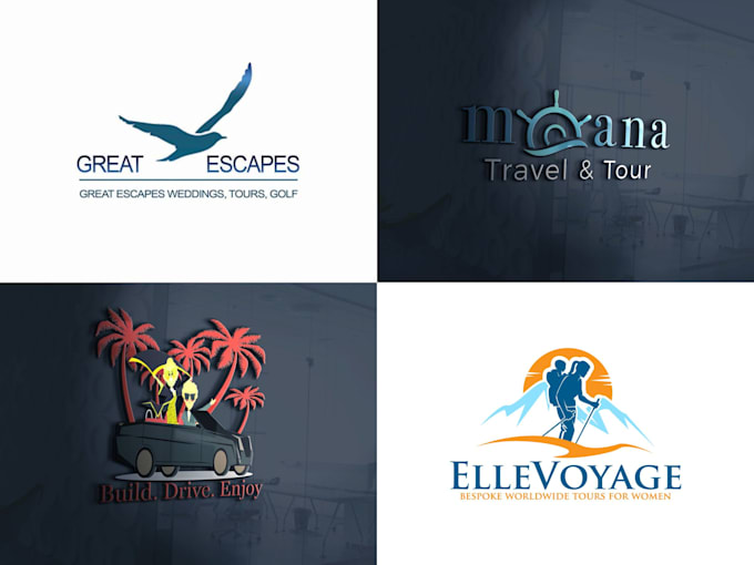 create modern travel agency and tourism logo